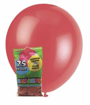 Party Themes |   25cm Ruby Red Decorator Balloons 20 Pack Party & Toys Party Themes