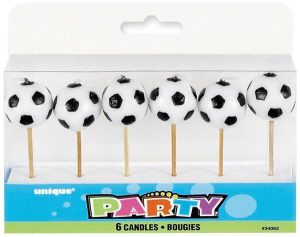 Party Themes |   6 Soccer Ball Pick Candles Party & Toys Party Themes