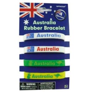 Party Themes |   Australia Day Rubber Bracelets 4 Pack Party & Toys Party Themes