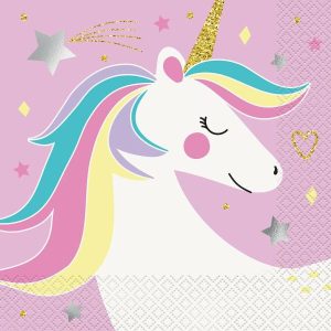 Party Themes |   Magical Unicorn Foil Stamped Luncheon Napkins 2ply 16 Pack Party & Toys Party Themes