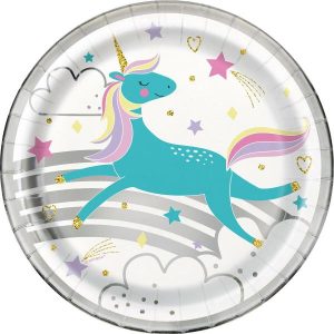 Party Themes |   Magical Unicorn Foil Stamped Paper Plates 18cm 8 Pack Party & Toys Party Themes