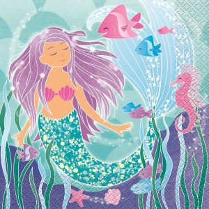 Party Themes |   Mermaid Luncheon Napkins 2ply 16 Pack Party & Toys Party Themes