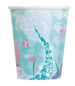 Party Themes |   Mermaid Paper Cups 8 Pack 270ml Party & Toys Party Themes