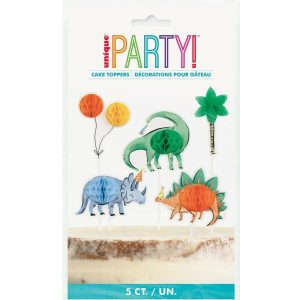 Party Themes |   Partying Dino Honeycomb Cake Topper Kit Party & Toys Party Themes