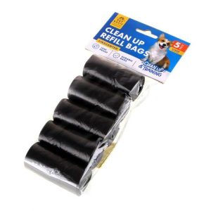 Pet Care |   Dog Clean Up Refill Black Bags 5 Rolls x 15pcs Pet Supplies Pet Care