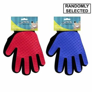 Pet Care |   Pet Grooming Glove Brush 2 Asstd Colours Blue / Red Pet Care Pet Care