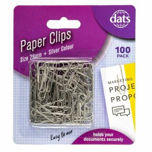 Stationery |   Clip Paper 28mm 100pk Silver Office Supplies Stationery