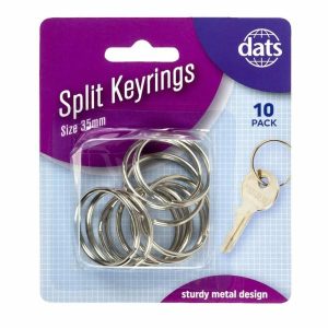 Stationery |   Keyring Split Rings Heavy Duty Keychain Accessories 35mm 10 Pack Office Supplies Stationery