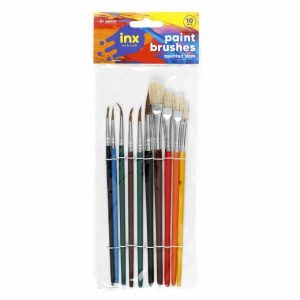 Stationery |   Kids 10 Pack Assorted Sizes Paint Brushes Office Supplies Stationery