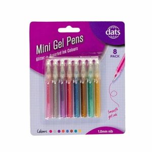 Stationery |   Mini Glitter Gel Pens Mixed Colours – 8 Pack Office Supplies Stationery