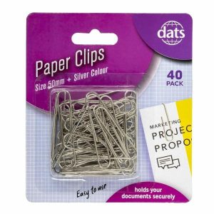 Stationery |    Paper Clips Size 50mm 40 Pack – Silver Office Supplies Stationery