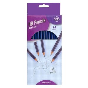 Stationery |   Pencil Blue Barrel HB with Eraser 24 Pack Office Supplies Stationery