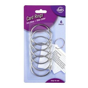 Stationery |   Silver Card Rings 50mm 6 Pack Office Supplies Stationery