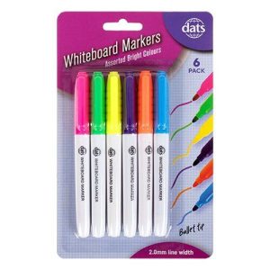 Stationery |   Whiteboard Makers Mixed Bright Colours Pen Style – 6 Pack Office Supplies Stationery