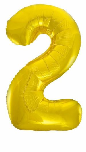 Party Decorations |   Gold 2 Number Foil Balloon 86cm Party & Toys Party Decorations