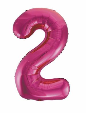 Party Decorations |   Hot Pink Number 2 Foil Balloon 86cm Party & Toys Party Decorations