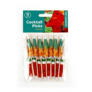 Kitchen Accessories |   Cocktail Umbrella Picks Fruit Design 10cm – 15 Pack Home & Living Kitchen Accessories