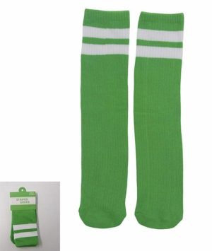 Dress Up By Colour |   Green Stripe Knee High Socks 40cm Dress Up By Colour Dress Up By Colour