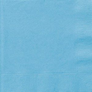 Party Tableware |   20 Pack Powder Blue Luncheon Napkins – 2 Ply 33cm x 33cm Party & Toys