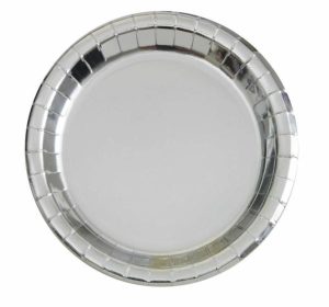 Party Tableware |   Silver Foil Round Paper Plates 8 Pack 18cm Party & Toys